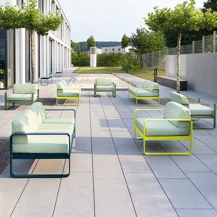 Outdoor Aluminum Alloy Sofa Waterproof and Sun-Proof Courtyard Terrace Sun Room Sales Department Hotel B&B Outdoor Sofa
