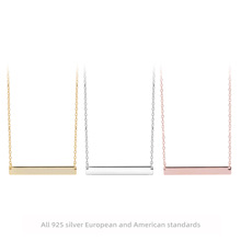 欧美跨境S925纯银饰品时尚简约光身长条项链INS风小众百搭锁骨链