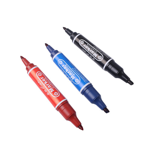 Large double-ended oily marker pen black hook line pen marker pen waterproof thick-headed large-head pen waterproof and non-fading express delivery