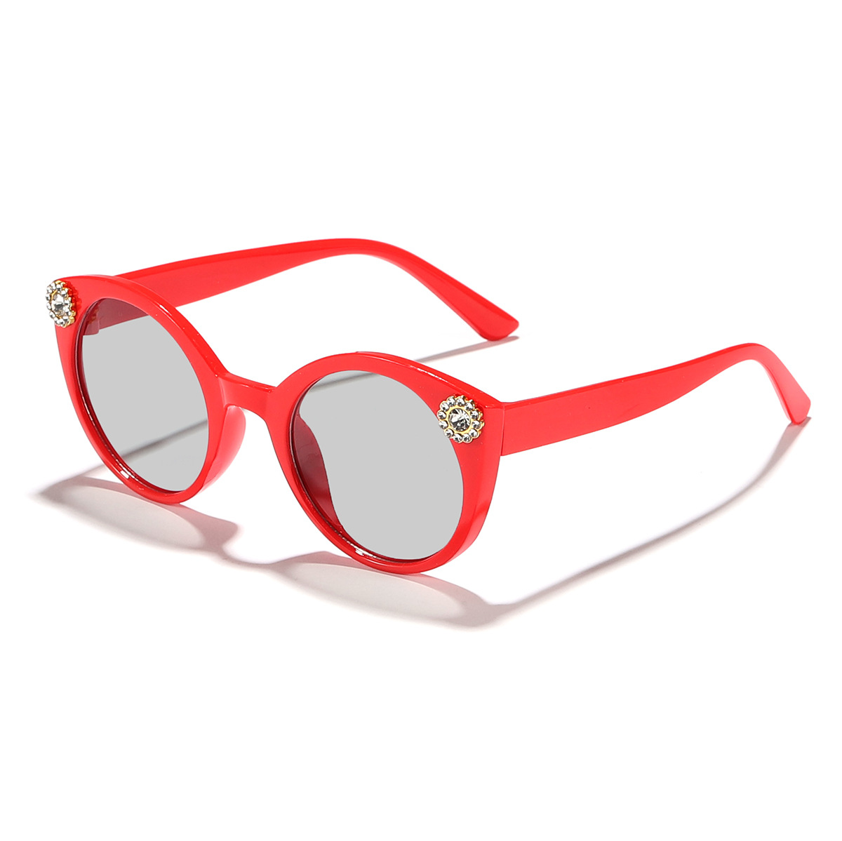 Gafas de sol de color caramelo con marco redondo de diamantes transfronterizos para niños Gafas de sol de tiro callejero de moda para niños y niñas Sunglasses