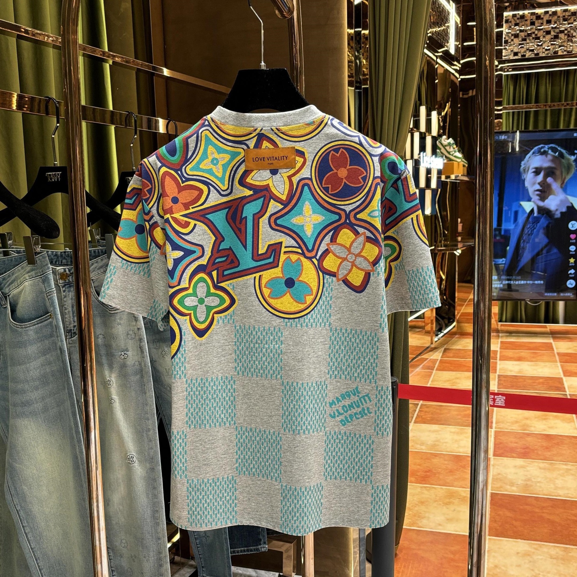 Macau W Trendy Men's 025 Summer New Joker Men's and Women's Color Printing Short Sleeve 25046