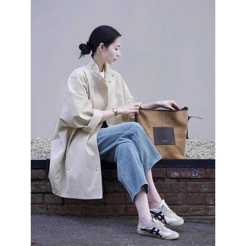 2025新型ミディアムトレンチコート女性春秋新型小柄高級感超綺麗韓系|undefined