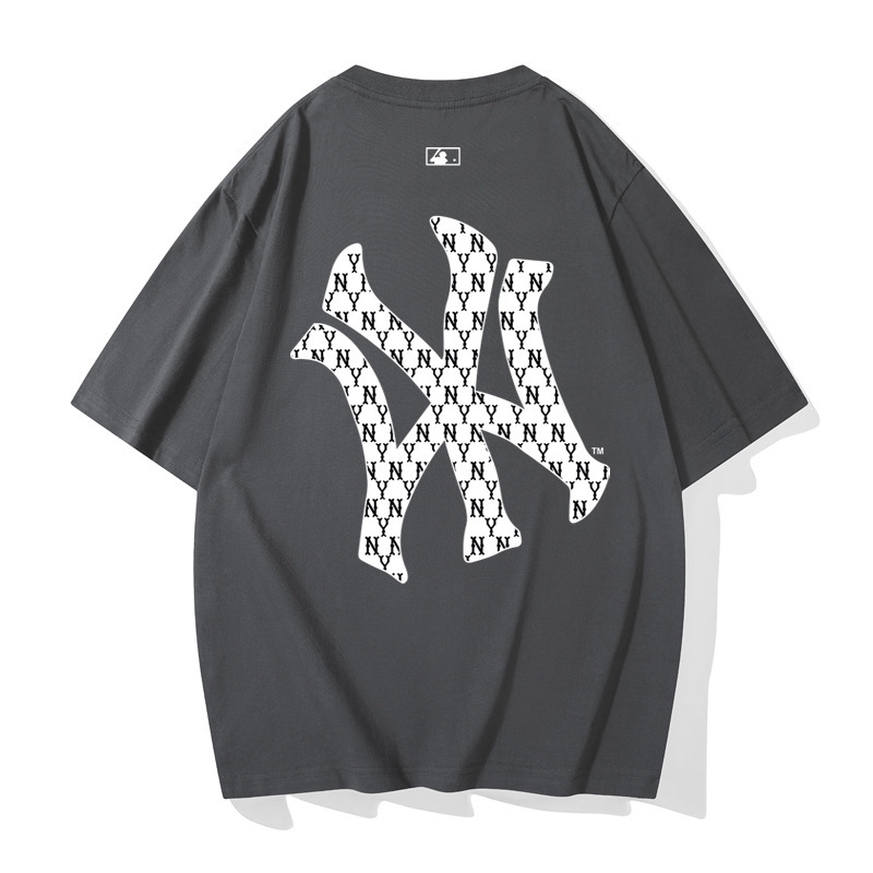 mlb&ny2025夏季美式复古潮牌轻奢男女同款短袖时尚百搭纯棉t恤男|undefined
