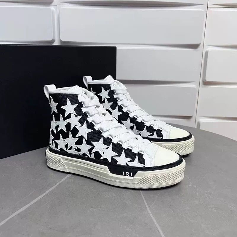 European Trendy Brand New Breathable High-Top Embroidered Sneakers for Male Celebrities with the Same Casual Trend