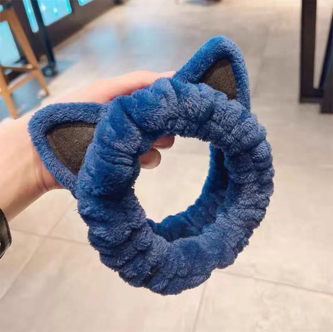 Caricatura verde rana correa de cabello mujer nuevo lindo gran ojo correa de cabello lavar la cara correa de cabello máscara de Navidad tocado