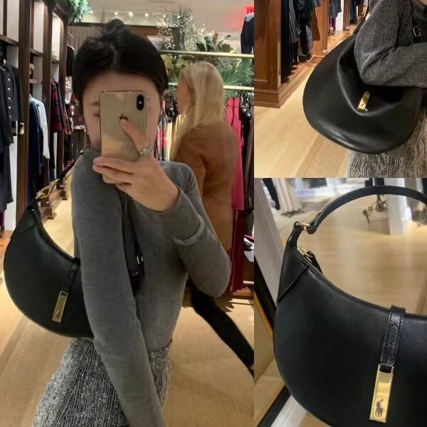2026 Polo-style crescent bag for women, cross-border fashion saddle bag, shoulder bag, versatile underarm bag, RalphID