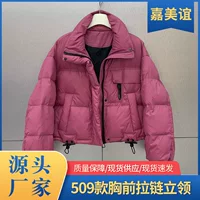509 моделей с молнией на груди. 2025 новая хлопковая куртка. Женская модная свободная и легкая осенне-зимняя куртка в корейском стиле с воротником-стойкой.