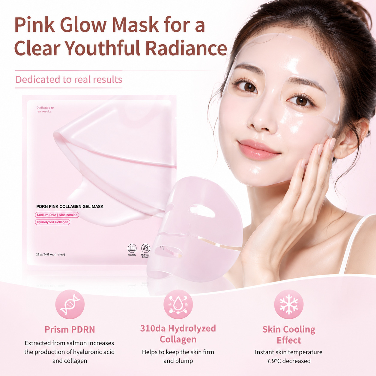 Explosions PDRN PINK COLLAGEN GEL MASK Jelly Split Mask Pink Collagen Mask