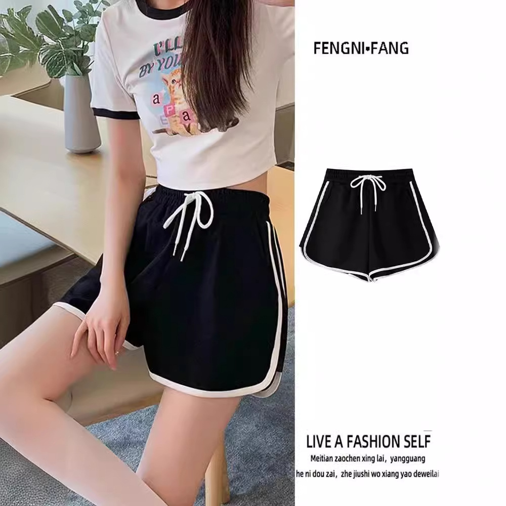 2024 Summer New Sports Shorts Classic Small Shorts Home Fitness Leg Hanging Contrast Casual Pants for Children