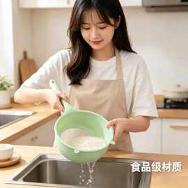 多功能芝麻沥水篮家用洗水果滤网淘小米神器厨房小孔洗米筛漏勺盆
