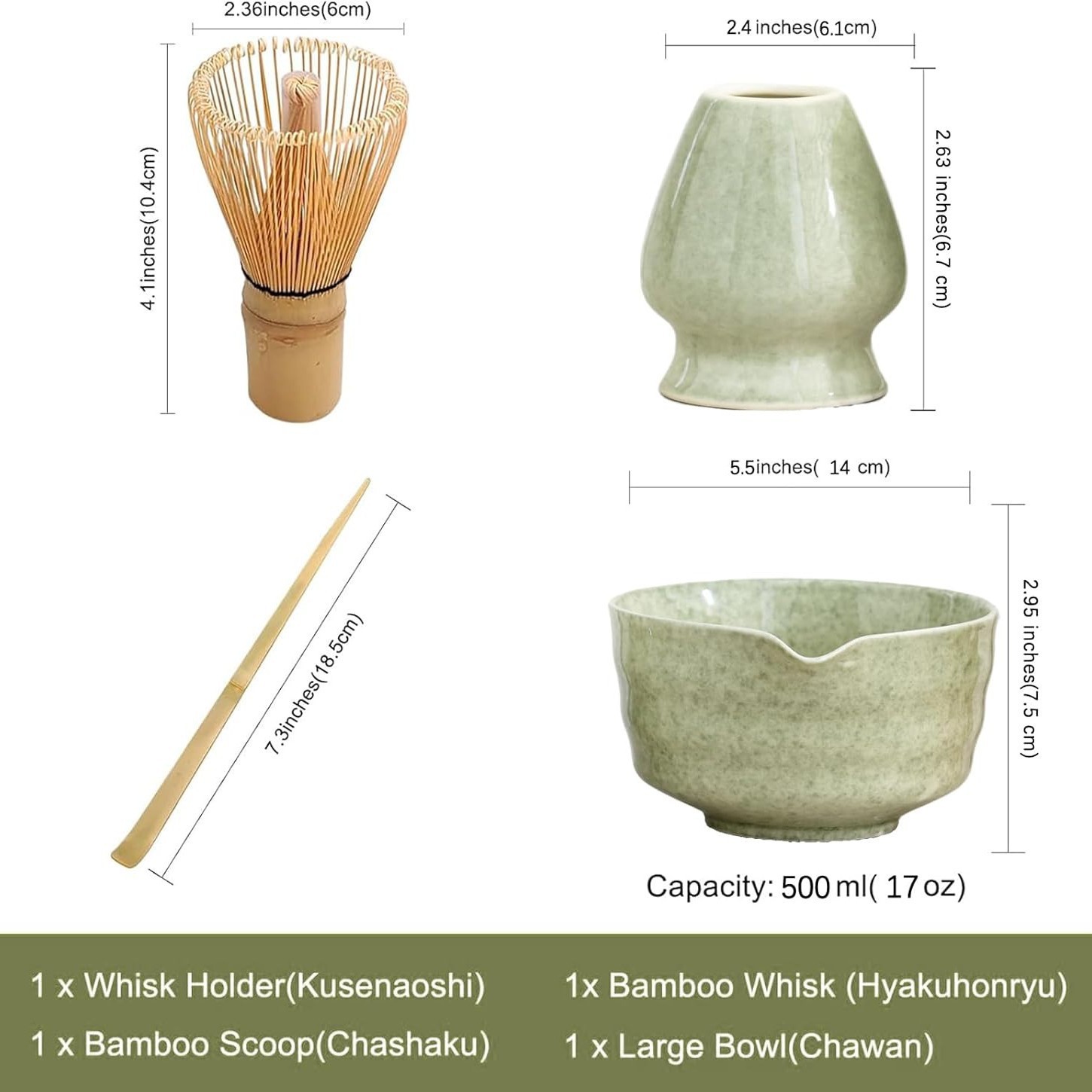 Conjunto de herramientas de matcha de cerámica transfronteriza con cuenco de boca, herramientas de orden de té, cuenco de matcha japonés con conjunto de paneles de té