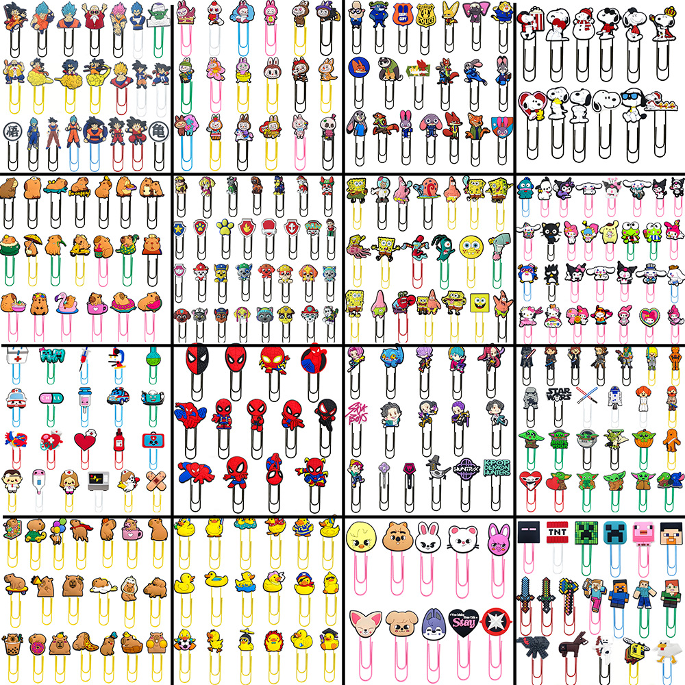 104套回形针套装彩色曲别针学生文具书签大号创意分页夹temu爆款