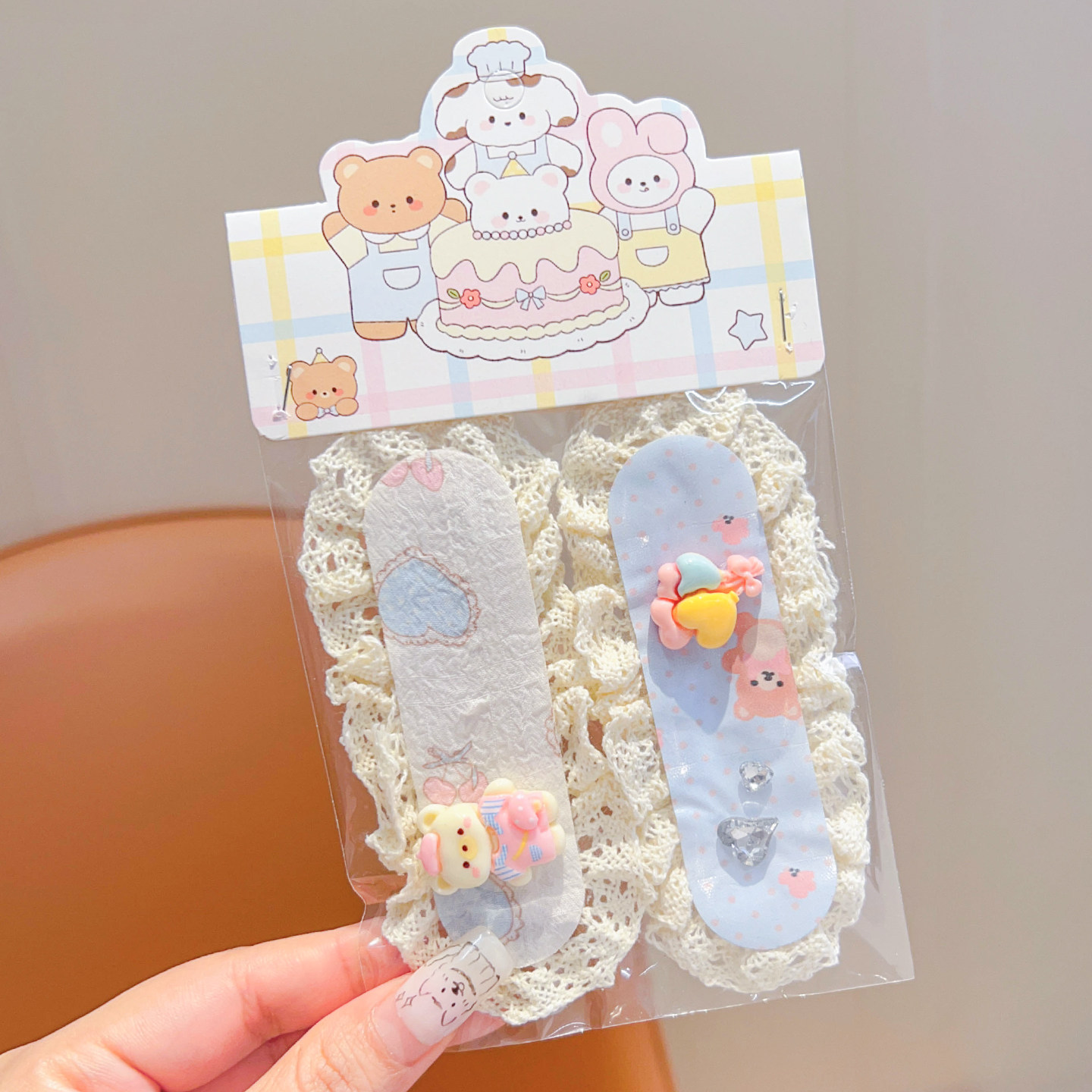 4# リトルベア ラブベルクロ 2枚セット 約10.5×4.5cm