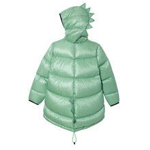 INS恐龙羽绒服女孩男孩夹克幼儿连帽外套儿童服装亚马逊保暖