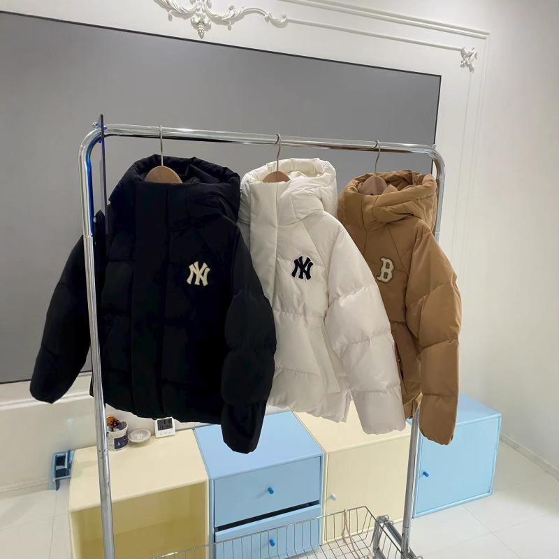 MLB张凌赫同款冬季男女中大儿童NY学院风连帽羽绒服外套亲子装潮|undefined