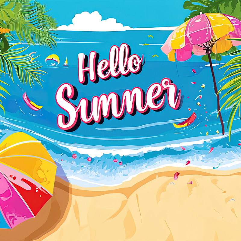 Foreign Trade New Hawaiian Beach Surfing Background Cloth Outdoor Holiday Party Layout Scene Photo Decoration Banner