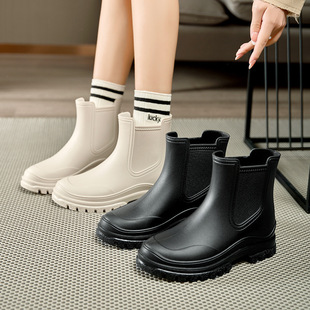 Cross-border South Korea rain boots short tube thick-soled anti-slip rubber shoes women's low-top outdoor waterproof shoes lightweight overshoes rubber rain boots