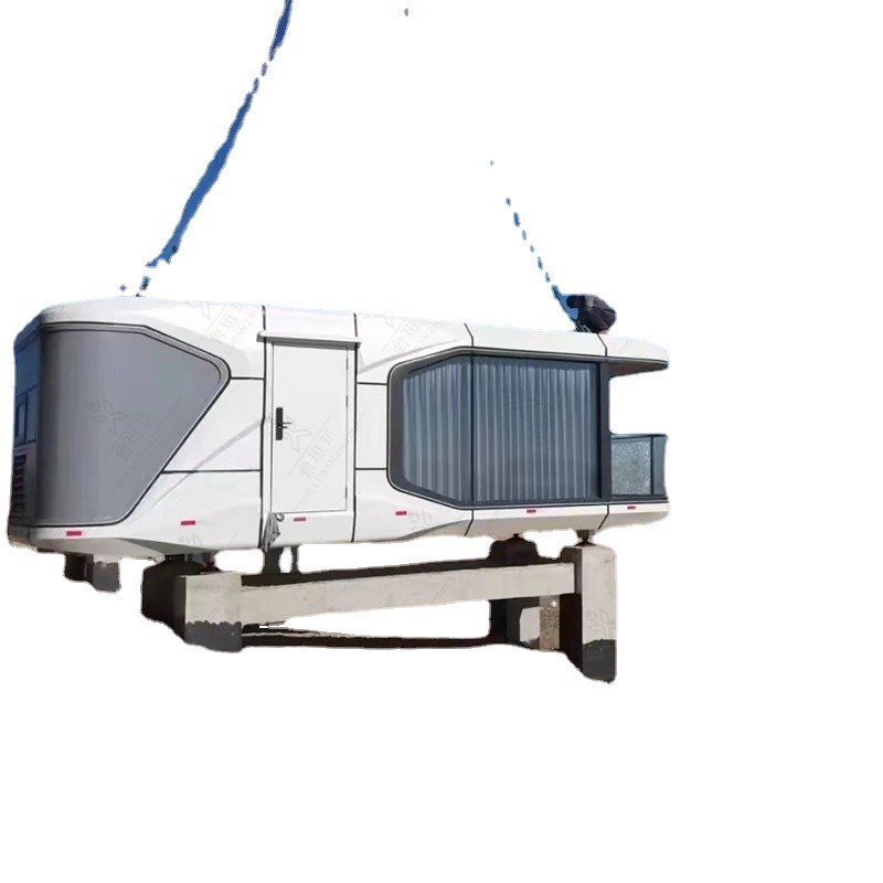 Casa de residencia escondida fuera del mundo, campamento de fama en línea, casa integrada de cápsula futura, casa de aluminio de techo de estrellas móviles