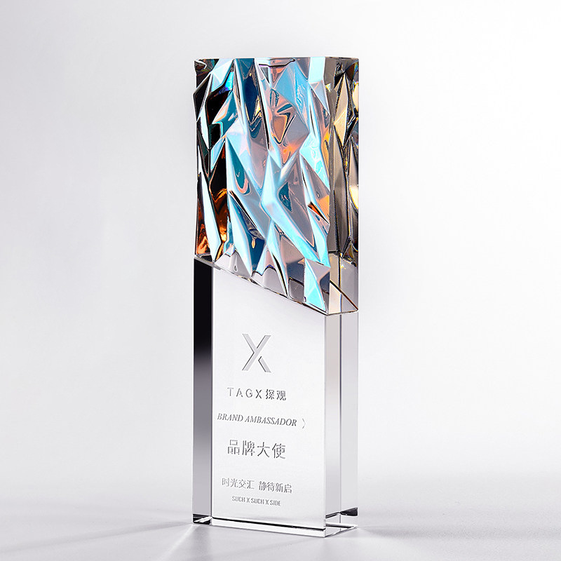 Trofeo de Cristal Deslumbrante de Cristal con Caja de Regalo para Premiaciones y Regalos Empresariales