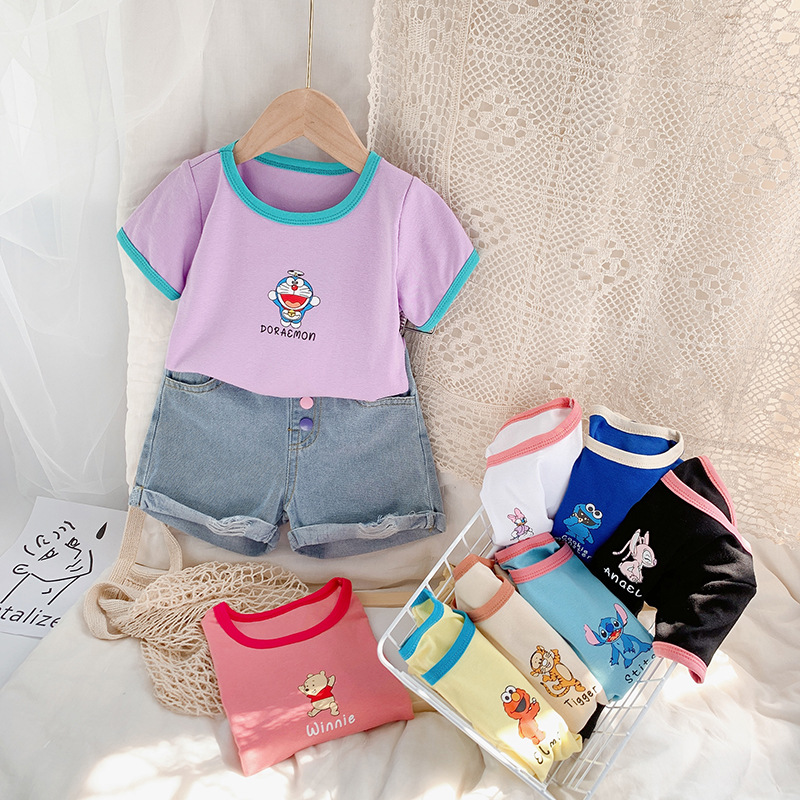 2021 new summer Korean children's stitch...