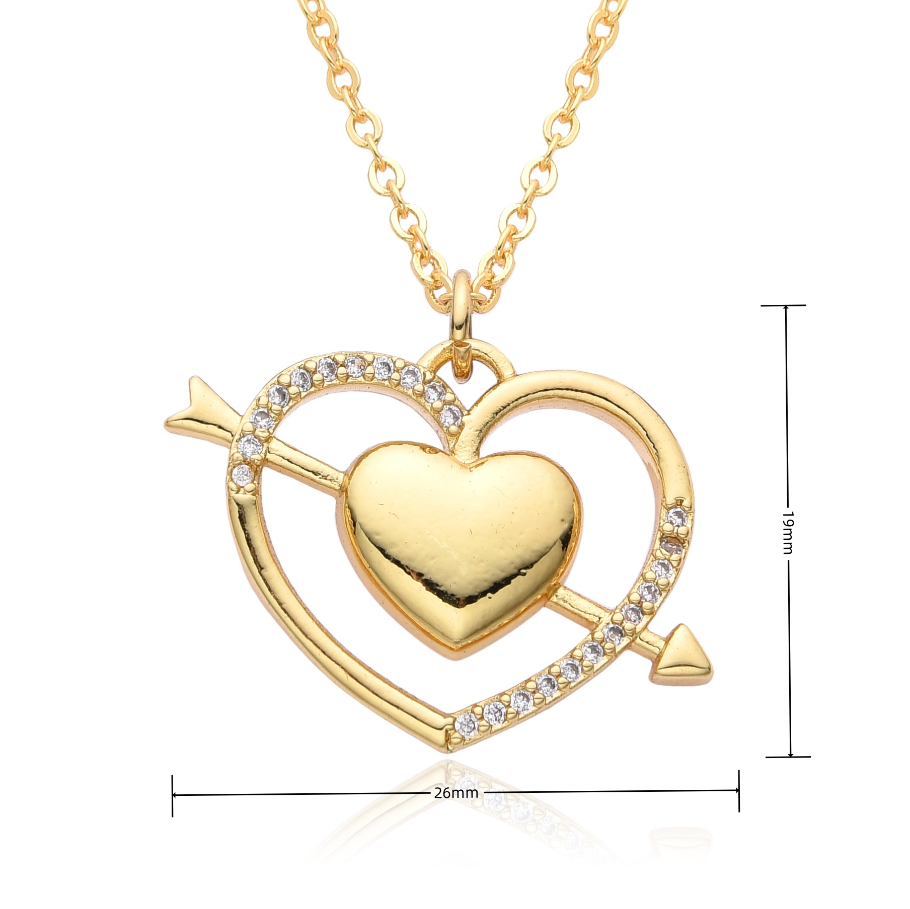 12g Weight Copper Pendant Material Zircon Inlay Material Pendant Necklace Classification Copper Chain Material 1 Piece Quantity Holiday, Daily Occasion Copper Material Heart Shape Pattern Women's Gender Inlay Design Simple Style Style Copper Inlay Heart Shape Zircon Pendant Necklace 20