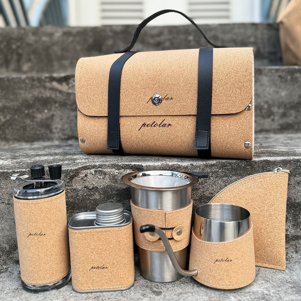 Set de regalos de negocios Viaje Camping Set de café hecho a mano Herramientas de café al aire libre Set completo de molino de mano Máquina de café