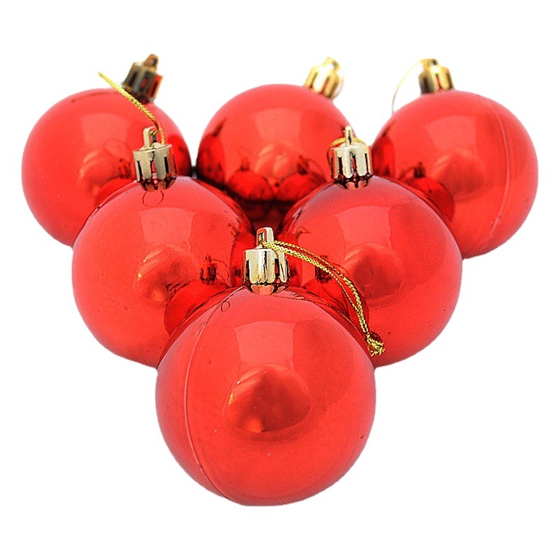 Decoraciones de Navidad BOLA DE Navidad 4cm-20cm rojo brillante de plástico Bola de galvanoplastia árbol de Navidad bola decorativa