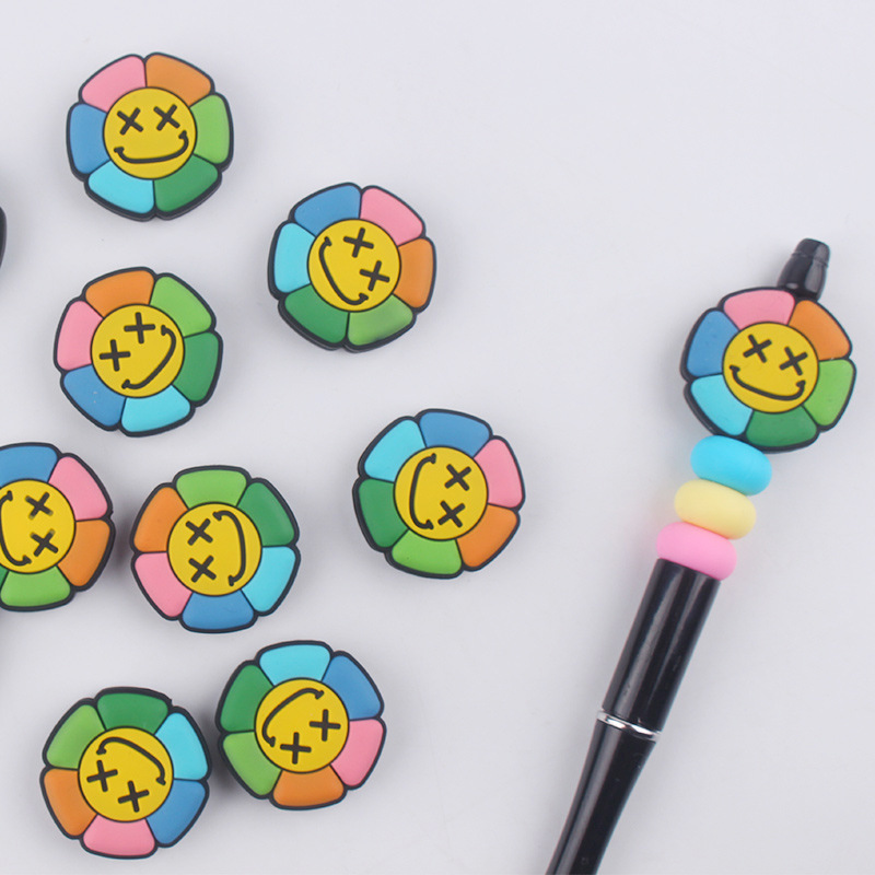 Nuevos bebés dibujos animados flores de sol creativas DIY bebé silicona molars tetina accesorios de cadena