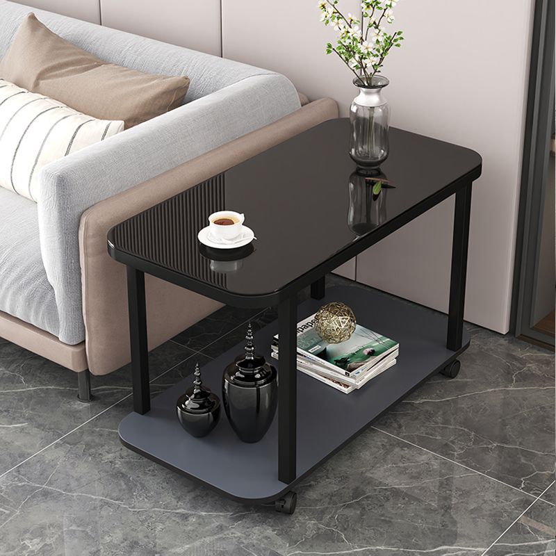 Sofa, Living Room Side Cabinet, Coffee Table, Side Table for Small Apartments, Simple Modern Home Use, Mobile Tea Table with Wheels, Storage