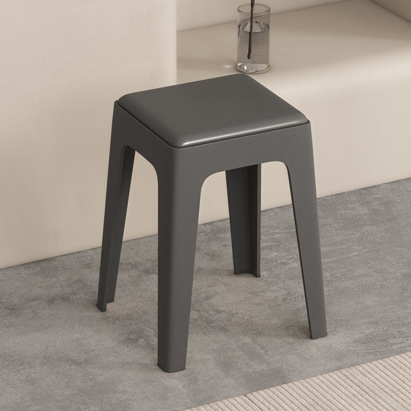 Taburetes de plástico, taburetes de paquete blando extra grueso, taburetes de paquete blando, taburetes cuadrados, taburetes de mesa de comedor modernos y simples, bancos altos.