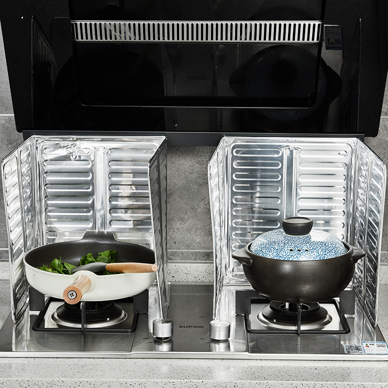 Kitchen Aluminum Foil Oil Barrier, Oil Splash Guard for Cooking, Gas Stove Oil Splash Guard, Heat Insulation Board