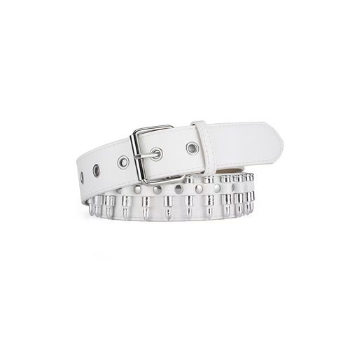 New Cross-border American Fashion Bullet Head Embossed Belt for Women, Personality Punk Decorative Pants Belt, Ins Direct Sale Manufacturer