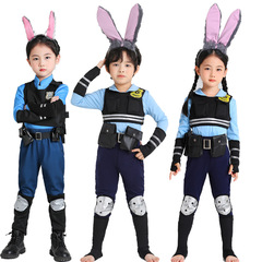 萬聖節瘋狂動物城朱迪兔尼克狐狸動漫COSPLAY朱迪警官服兒童男女