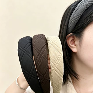 法式复古温柔菱格发箍女2026新款秋冬高颅顶百搭宽边头箍头饰发饰