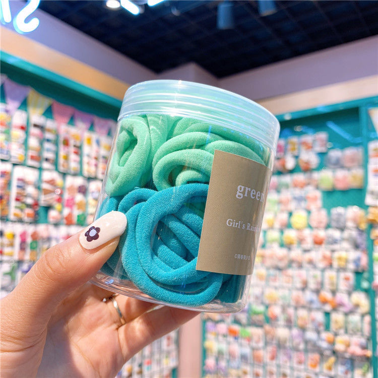 キャンディーカラー50個入り缶入りヘアゴム、タオルリング、スイートカラーリング、ヘアゴム、高級感、ハイポニーテール|undefined