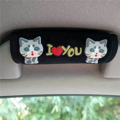 Door Handle Protective Cover Roof – Sürətlər qutusu və əl tormozu başlıqları - black-velvet-a-cute-cat-handle