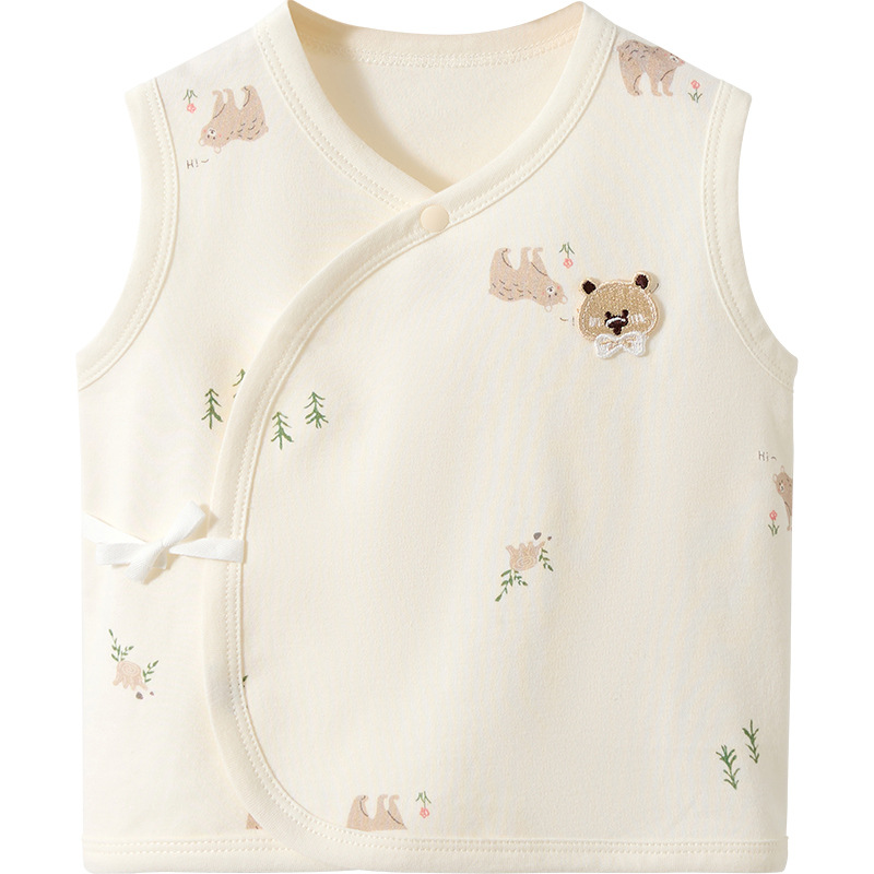 Chaleco de bebé primavera, otoño, invierno, algodón puro recién nacido, calentamiento, principios de otoño, ropa exterior para niños, niñas y niños, chaleco de hombro para bebés image 6