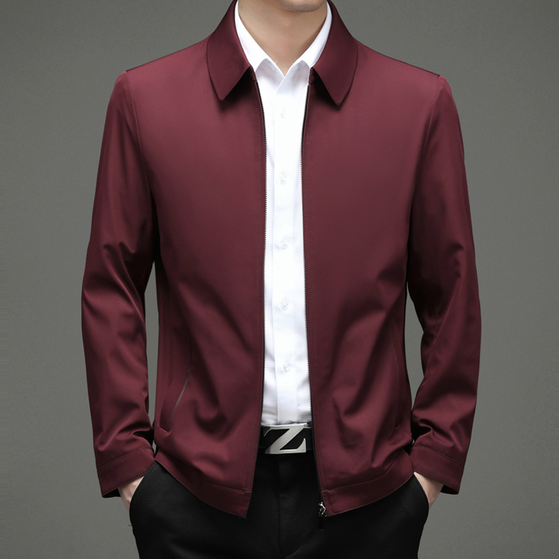 Chaqueta de marca de negocios casual de hombre primavera y otoño chaqueta ejecutiva primavera de mediana edad chaqueta de hombre sólida de alta calidad image 11