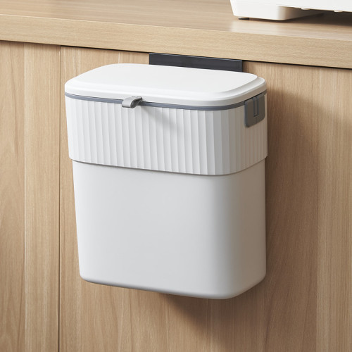 Cross-border Japanese-style kitchen trash can wall-mounted fruit and vegetable peel storage bucket no-drilling sliding cover hanging trash bin