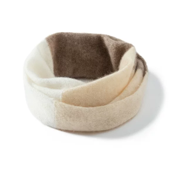 2026 Lekasa Cashmere Autumn-Winter Women's Fashionable Warm Neck Warmer Two-Tone Double-Sided Jacquard Knitted Scarf for Women