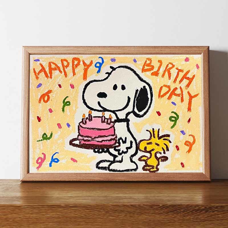 Snoopy bird cake puppy oil painting photo frame high-end creative desktop decoration girlfriends birthday gift fashion Snoopy bird cake puppy oil painting photo frame high-end creative desktop decoration girlfriends birthday gift fashion