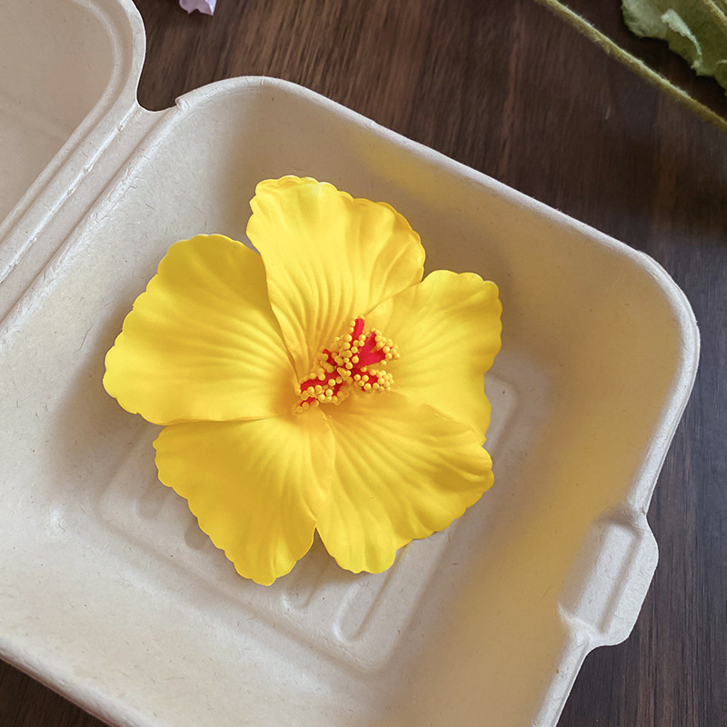 Vacaciones junto al mar simulación de estilo hibisco horquilla de flor de hibisco moda todo-fósforo pinza de pico de pato nicho de alta gama girasol accesorios para el cabello mujeres