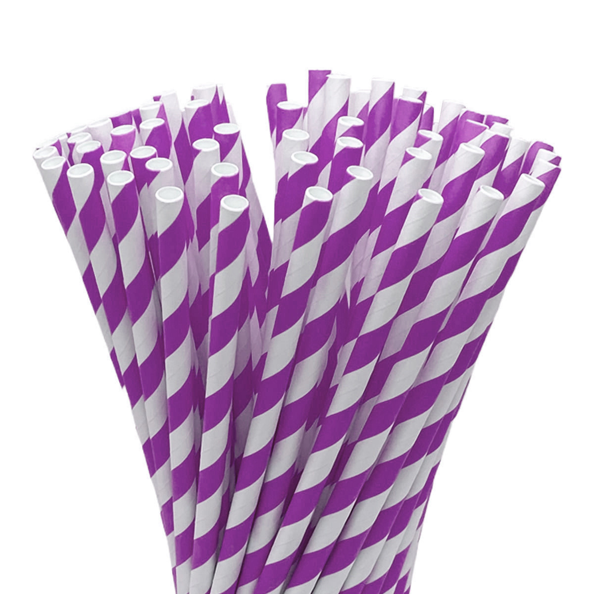 (General) Pajita de papel puntual 6*197MM Tubo recto de papel degradable Serie de rayas de impresión de Amazon