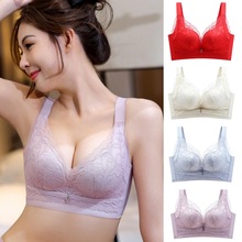 新款无钢圈小胸聚拢上托调整型蕾丝文胸套装防下垂收副乳内衣胸罩