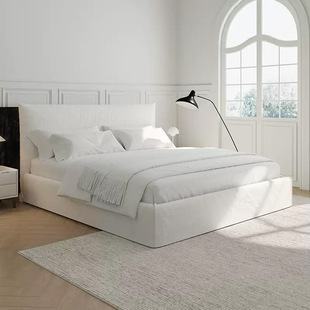 Nordic Designer Cotton Linen Detachable and Washable Bedroom Double Bed Modern Creative Hotel Homestay Master Bedroom Soft Bag Fabric Bed