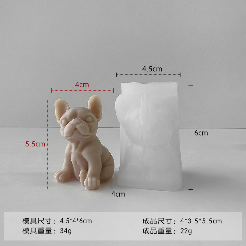 Jiahuimei cachorro enojado vela molde de silicona DIY hecho a mano epoxi animal cachorro enojado molde de yeso