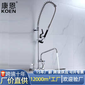 厨房弹簧抽拉式水龙头洗菜池面盆冷热两用万向旋转入墙不锈钢龙头