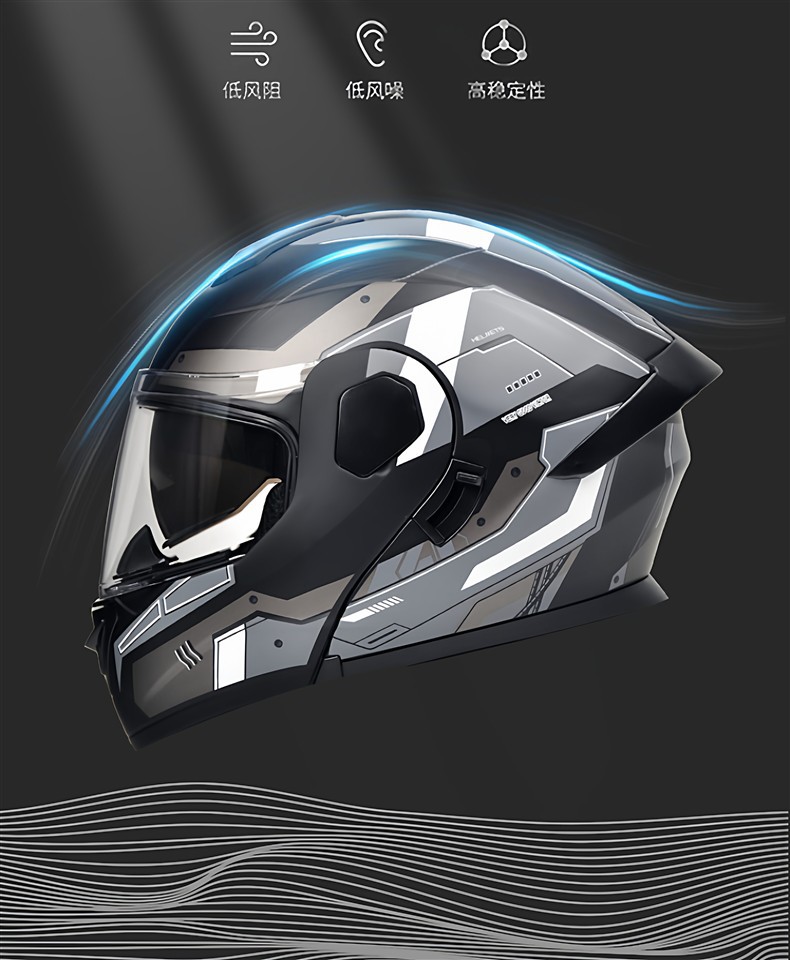 AD electric motorcycle helmet for men and women, motorcycle safety helmet, all-season full-face helmet, 3C/DOT certified, winter open-face helmet