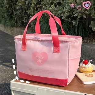 Cute large capacity lunch bag portable thickened aluminum foil office worker primary school student autumn and winter lunch insulated lunch box bag
