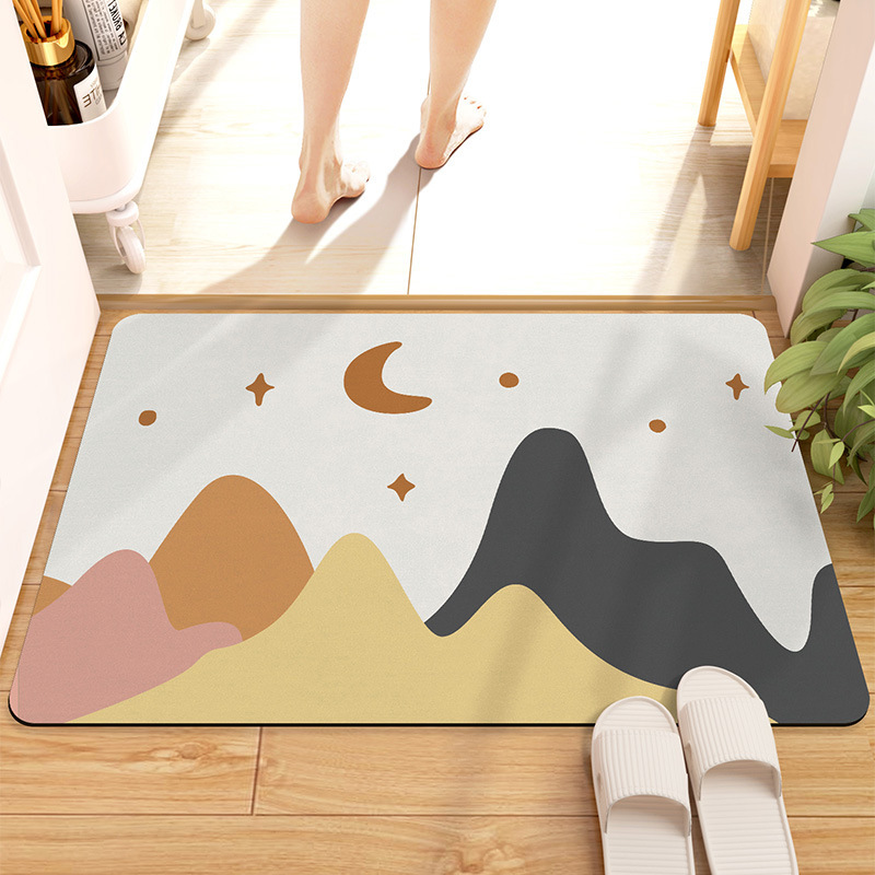 Bathroom Floor Mat, Bathroom Door Non-Slip Mat, Toilet Entry Diatom Mud Absorbent Mat, Quick-Drying Cartoon Household Floor Mat Bathroom Floor Mat, Bathroom Door Non-Slip Mat, Toilet Entry Diatom Mud Absorbent Mat, Quick-Drying Cartoon Household Floor Mat